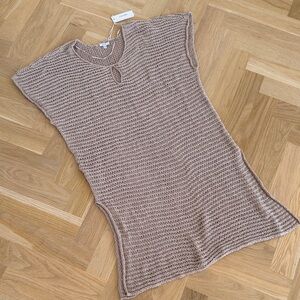 Tavik Taupe Open-Knit Sleeveless Tunic